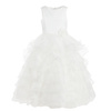 SARAH LOUISE Girls long ruffle ceremony ivory