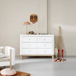 OLIVER FURNITURE WOOD Дитячий комод WOOD білого та дубового кольорів