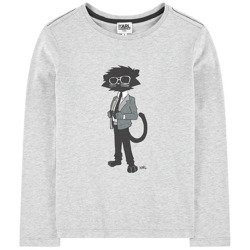 KARL LAGERFELD Kids T-shirt chłopięcy z długim rękawem z nadrukiem