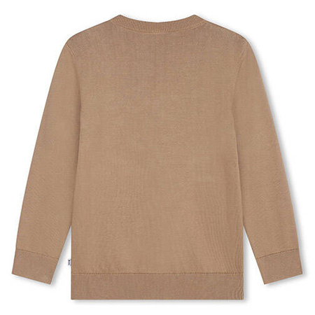 BOSS Kids Sweter chłopięcy z logo coffee