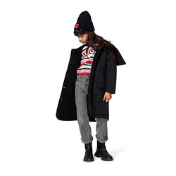 HUGO Girls' hooded parka, black