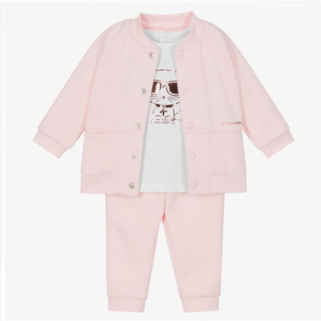 KARL LAGERFELD Kids Dres dziecięcy trzyczęściowy różowy 