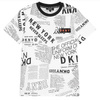 DKNY T-shirt chłopięcy biało-czarny z nadrukiem logo