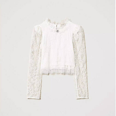 TWINSET Girls white lace blouse