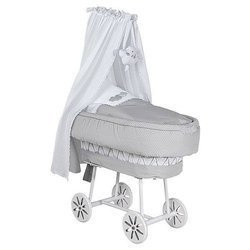 PICCI Sleepy Kołyska dziecięca z kompletem pościeli biało-szara