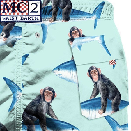 MC2 Saint Barth Kąpielówki chłopięce MONKEY RIDING