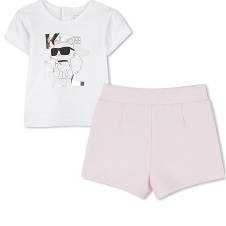 KARL LEGERFELD Kids T-shirt i spodenki dziecięce z nadrukiem