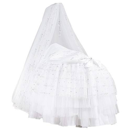 PICCI SLEEPY Kołyska dziecięca z pościelą i baldachimem biała