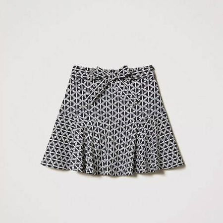 TWINSET Girls short skirt with oval T-charm, print