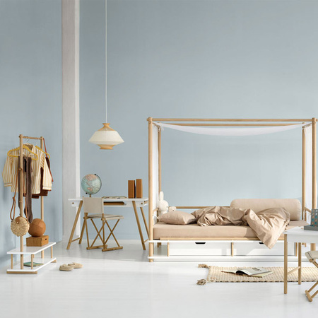 OLIVER FURNITURE CAMP Clothes rail, white/oak