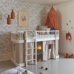 OLIVER FURNITURE Оригінальне низьке ліжко-горище Wood Original, 90x200 см, білий/дубовий колір