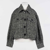 TWINSET Girls grey and black herringbone pattern jacket