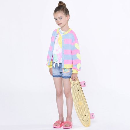 Billieblush Baby girl pink and blue stripe cardigan
