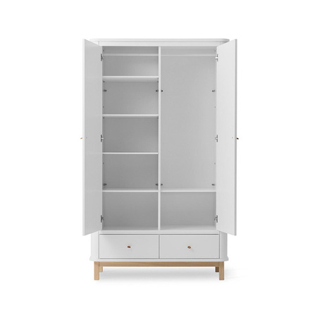 OLIVER FURNITURE Wood Дводверна дитяча шафа-купе білого кольору