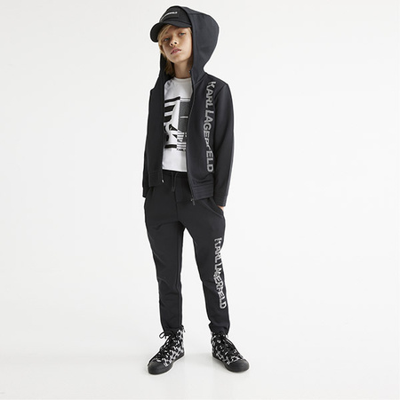 KARL LAGERFELD Kids Boys Black Logo Track Pants