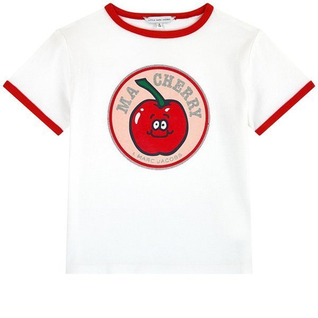 THE MARC JACOBS T-shirt dziewczęcy z nadrukiem biały 