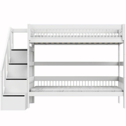 LIFETIME Kidsrooms Bunk Bed with Stairs 90x200 cm - Breeze, White