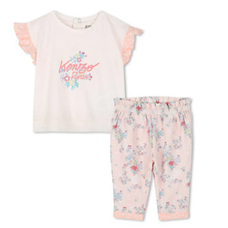 KENZO Kids Baby girl t-shirt and pants with a flower print set
