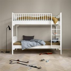 OLIVER FURNITURE Seaside Łóżko piętrowe białe z pionową drabinką