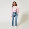 TWINSET Girls blue jeans with rhinestones