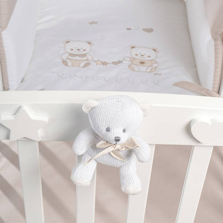  PICCI Nene Baby bed with bear application with pale blue ribbon