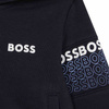 BOSS Kids Bluza dresowa dziecięca dla chłopca z kapturem granatowa