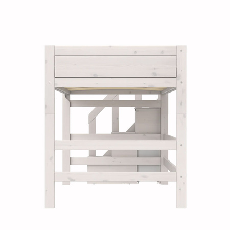LIFETIME Kidsrooms Łóżko wysokie 152 cm ze schodkami 120x200 cm, whitewash