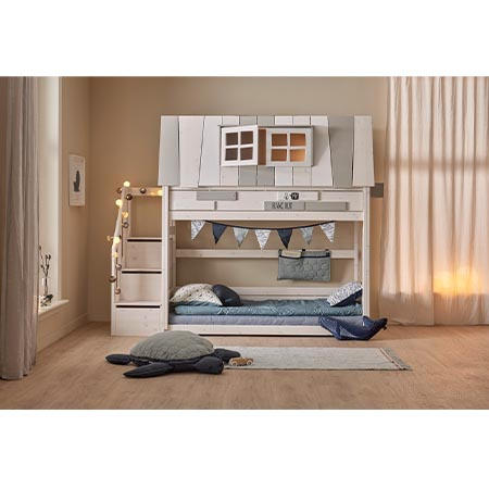 LIFETIME Kidsrooms Łóżko dziecięce na niskiej antresoli My Hangout, whitewash