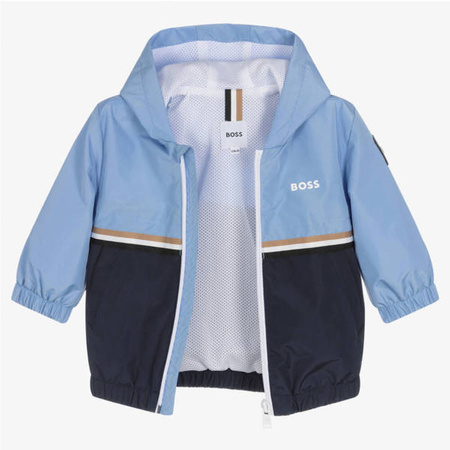 BOSS KIDS Baby boys hooded jacket pale blue and navy