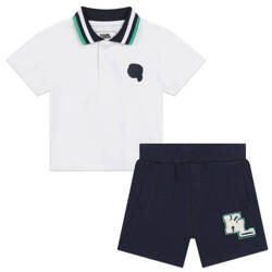 KARL LAGERFELD Baby boys 2 piece polo and shorts set