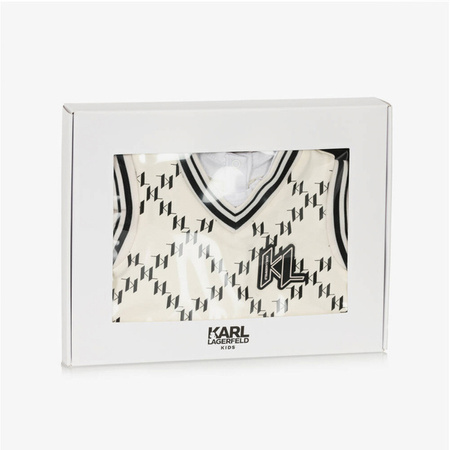 KARL LAGERFELD Kids Baby boys white and black logo romper
