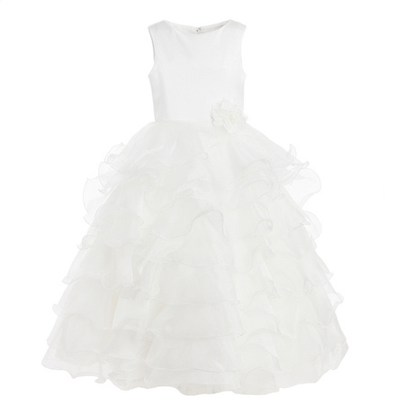SARAH LOUISE Girls long ruffle ceremony ivory