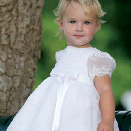 SARAH LOUISE Girls tulle and organza dress in white