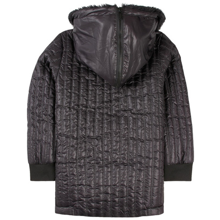 DKNY Girls black hooded coat