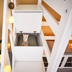 LIFETIME Kidsrooms Łóżko High Sleeper 152 ze schodkami 90x200 cm, białe