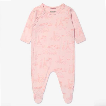 KENZO Kids Baby girls organic cotton babygrows set in white and pink