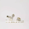 TWINSET Girls laminated leather sandals with Oval T, gold