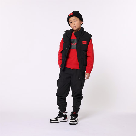 HUGO Kids Boys black cargo pants 