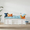 LIFETIME Kidsrooms Łóżko dziecięce z szufladami i półką 90x200 cm, białe