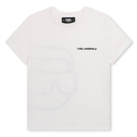 KARL LAGERFELD T-shirt dziecięcy dla chłopca z nadrukiem logo biały