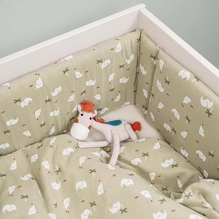 PICCI Montessori Cot protection Elephant 200x30 cm