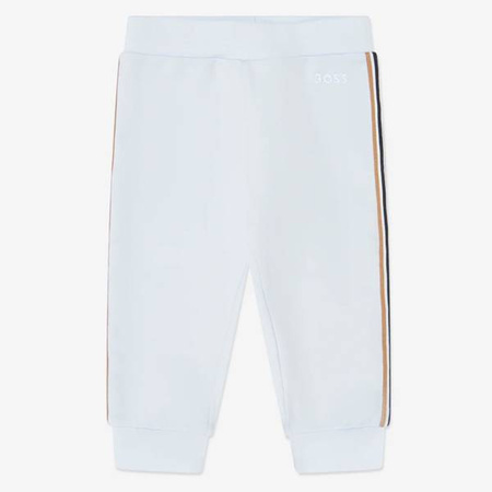 BOSS KIDS Baby boys white and blue 3-piece organic cotton tracksuit