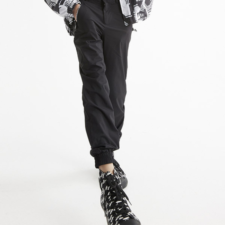 KARL LAGERFELD Kids Spodnie chłopięce z materiału czarne z kieszeniami na suwak