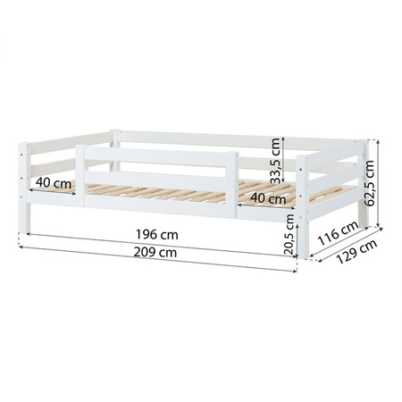 Hoppekids ECO Luxury toddler bed white with 1/2 bed rail 90x200 cm