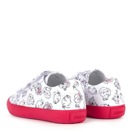 KENZO Kids White and fuchsia tiger trainers