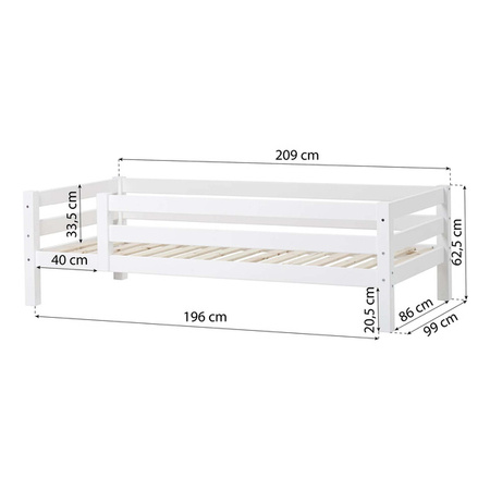 Hoppekids ECO Luxury toddler bed with 3/4 bed rail 90x200 cm