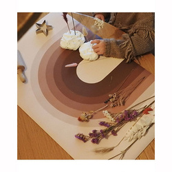 EEVEVE Mata na biurko Retro-lines - Brown, 70x44 cm