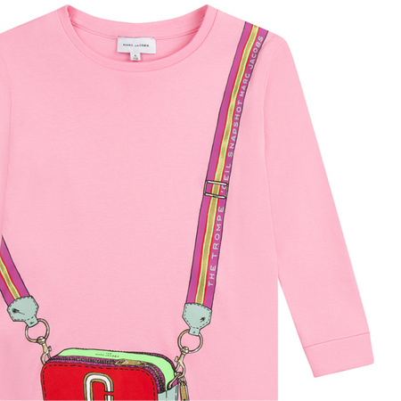 THE MARC JACOBS Sukienka dziecięca dla dziewczynki z długim rękawem różowa