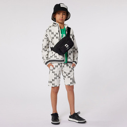 KARL LAGERFELD Boys hooded cardigan with logo print