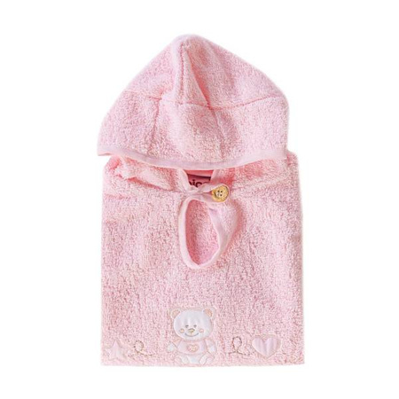 PICCI Nene Baby embroidered hooded poncho 0-2 years pink